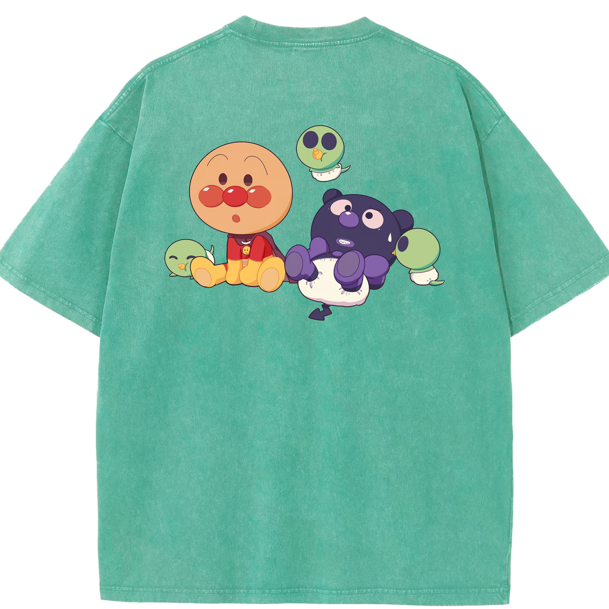 （画像用） アンパンマン Anpanman 綿100% ヴィンテージ風 半袖Tシャツ（背面プリント）